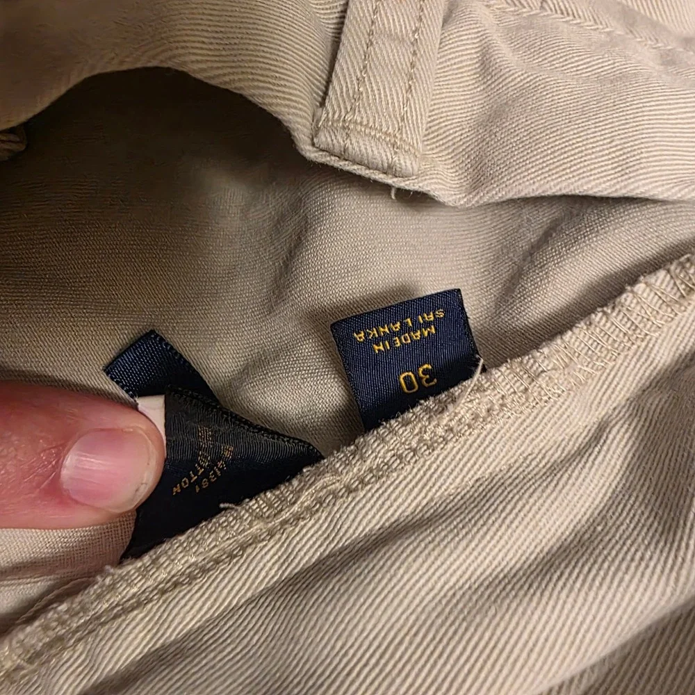 Polo Ralph Lauren Mens Classic Fit‎ 9 Inch Khaki Tan Chino Shorts Size 30